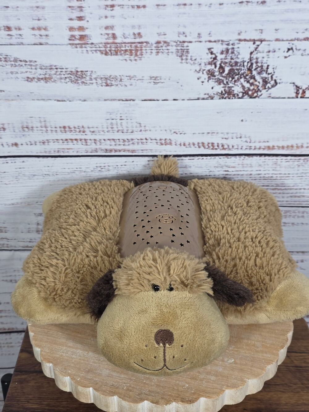 Pillow Pets Dream Lites Brown Puppy Dog Night Light Plush Kids Toddler Bed Toy